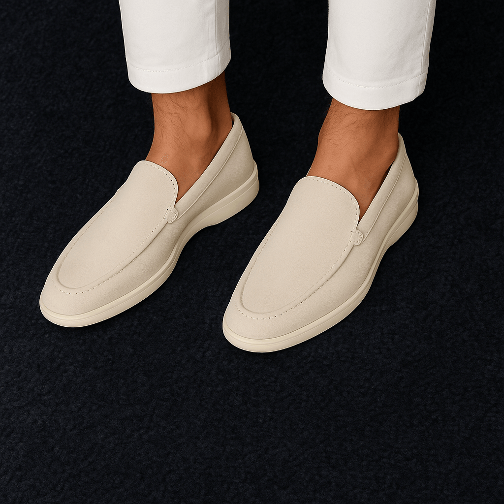 THE WHITE SUEDE LOAFERS - Whitford Maison