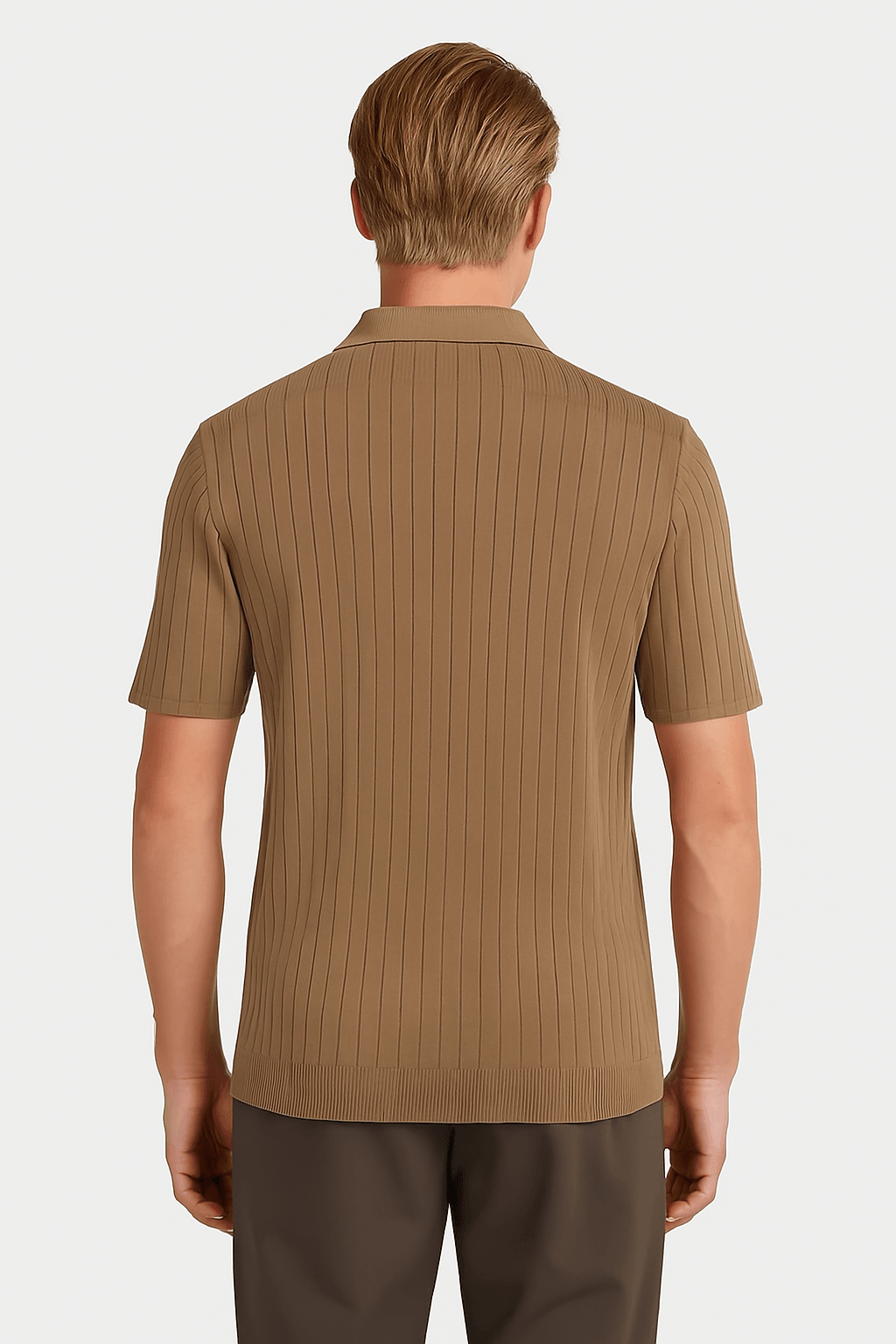 THE MODERN ZIP POLO – DARK BEIGE - Whitford Maison