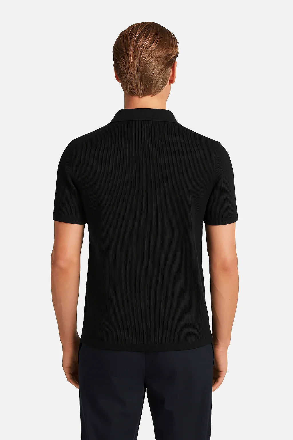 THE MODERN ZIP POLO – BLACK - Whitford Maison