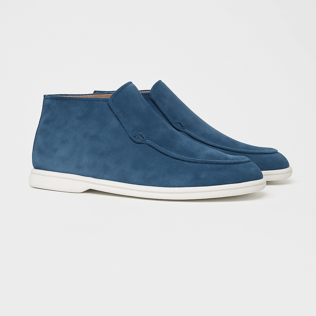 HIGH SUEDE LOAFERS BLEU - Whitford Maison