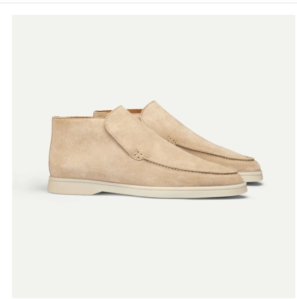 HIGH SUEDE LOAFERS LIGHT BEIGE - Whitford Maison