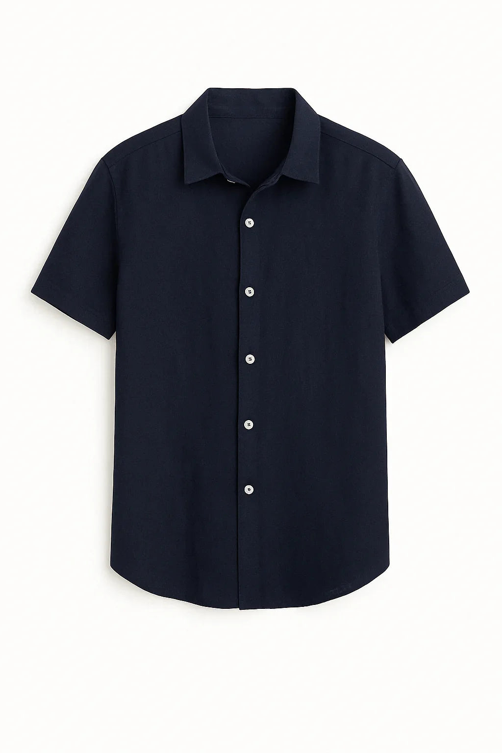 NAVY BLUE SHORT-SLEEVE SHIRT - Whitford Maison