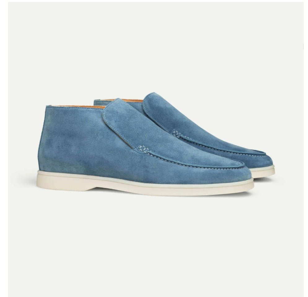 HIGH SUEDE LOAFERS LIGHT BLUE - Whitford Maison