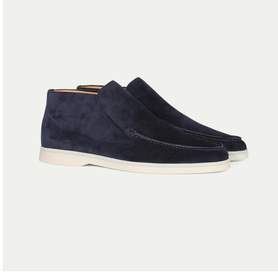 HIGH SUEDE LOAFERS MARINE BLUE - Whitford Maison