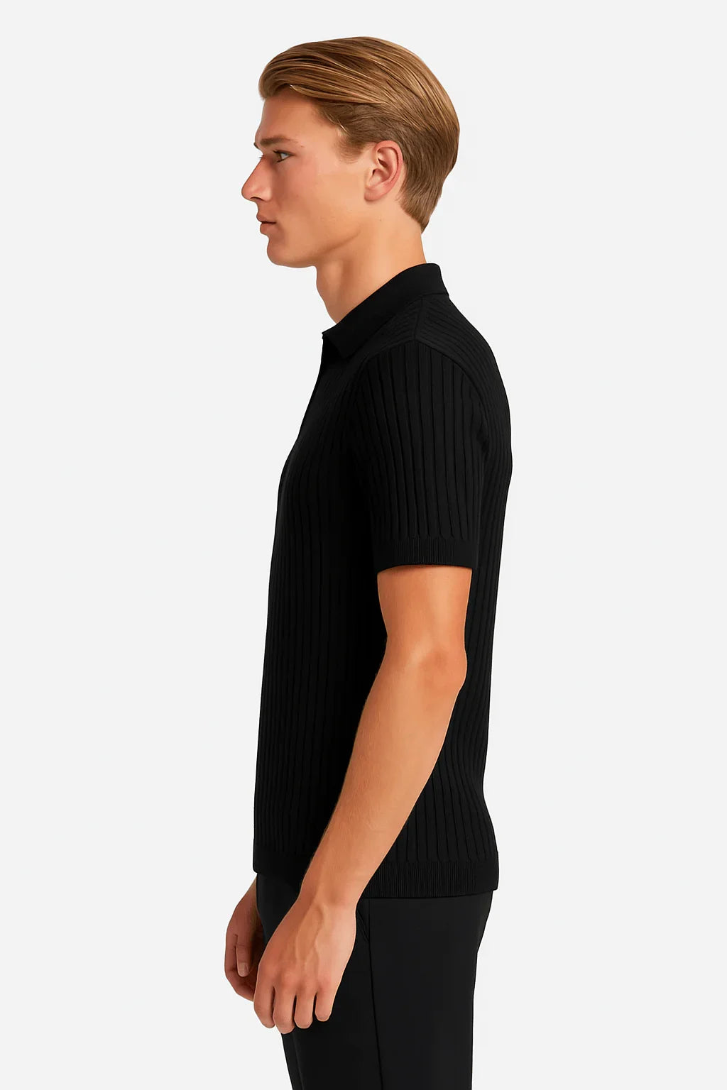 THE MODERN ZIP POLO – BLACK - Whitford Maison