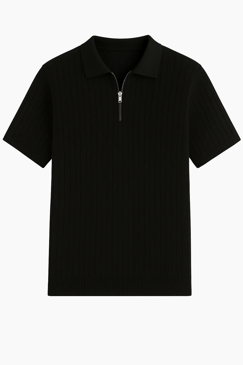 THE MODERN ZIP POLO – BLACK - Whitford Maison