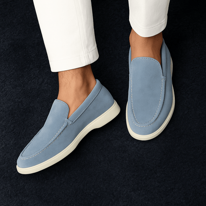 THE LIGHT BLUE SUEDE LOAFERS - Whitford Maison