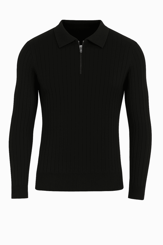 PREMIUM QUARTER ZIP – BLACK - Whitford Maison