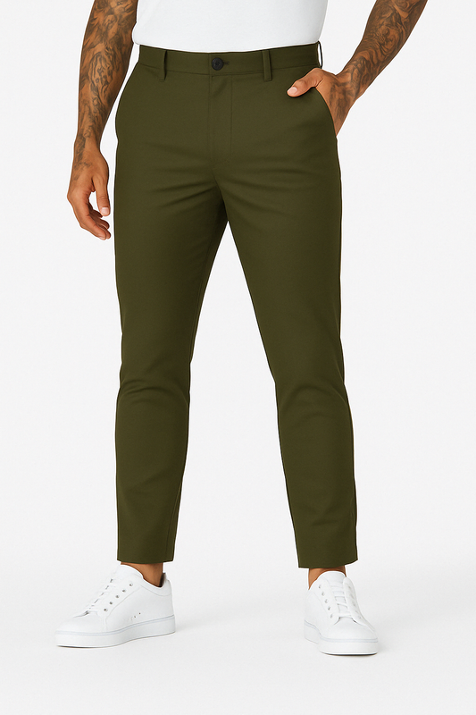 ESSENTIAL OLIVE GREEN TROUSERS