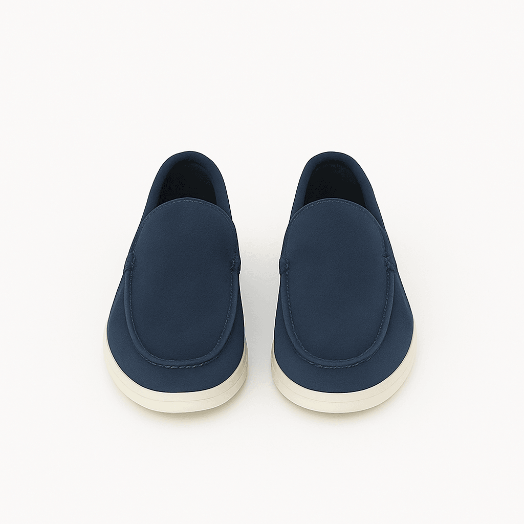 THE NAVY MARINE SUEDE LOAFERS - Whitford Maison