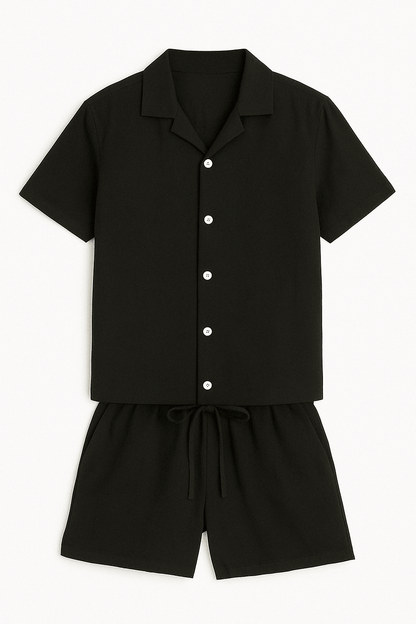 THE CLASSIC BLACK LINEN SUMMER SET - Whitford Maison