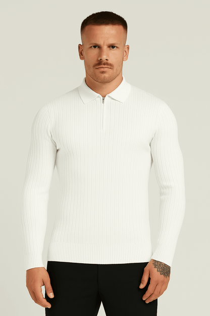 PREMIUM QUARTER ZIP – WHITE - Whitford Maison