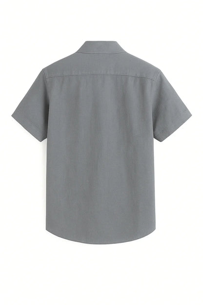 GREY SHORT-SLEEVE SHIRT - Whitford Maison