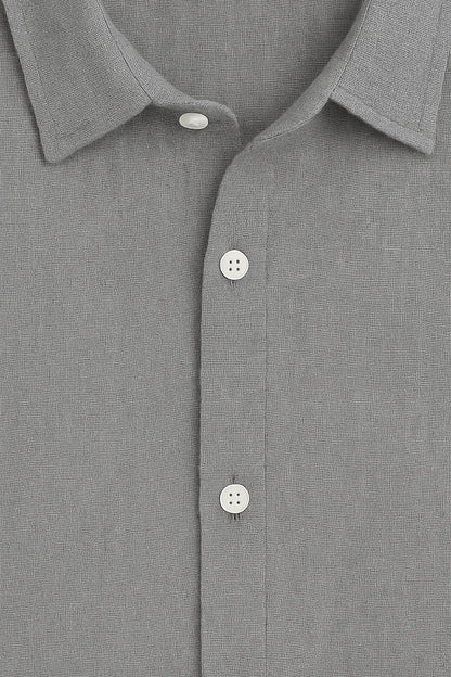 GREY SHORT-SLEEVE SHIRT - Whitford Maison